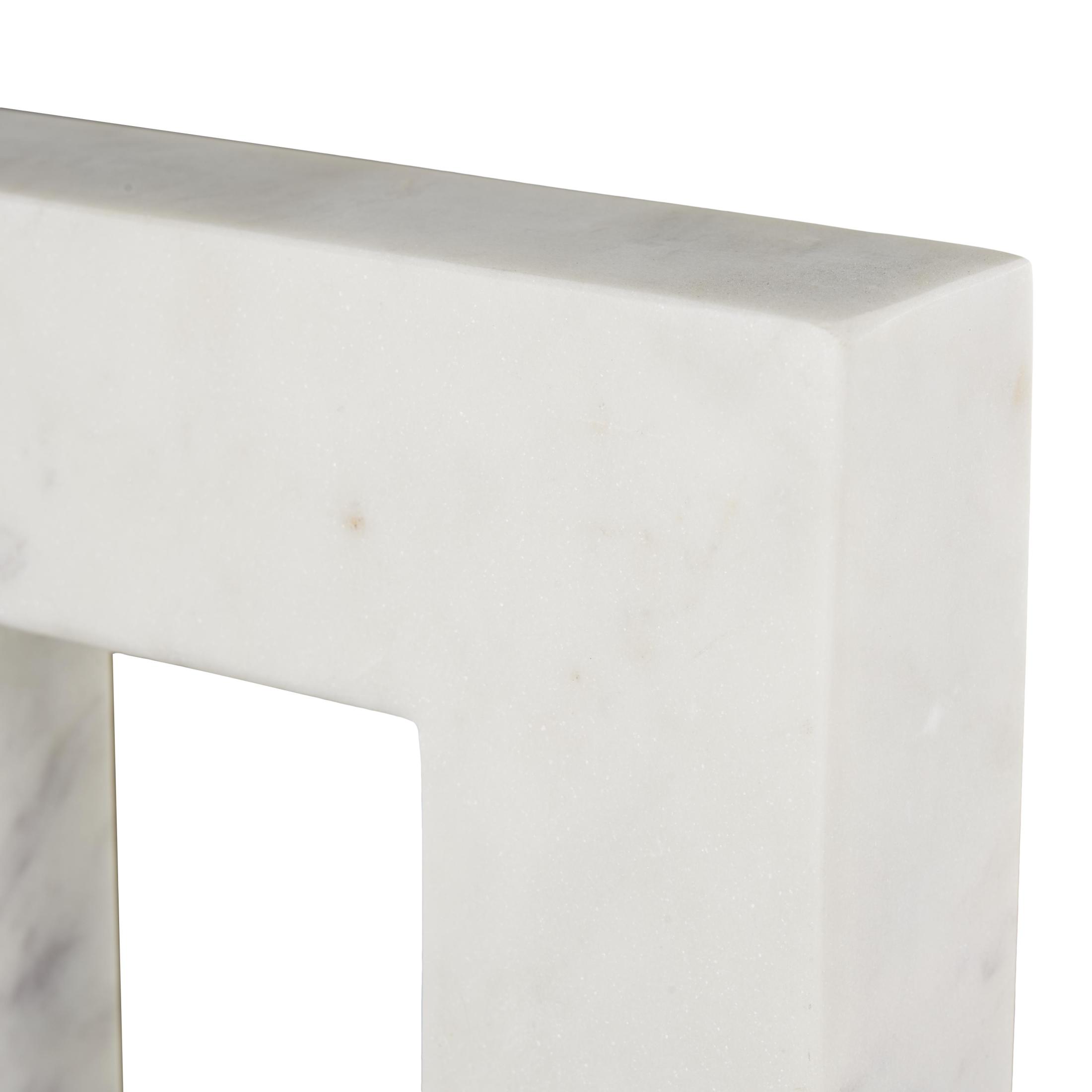 7",5",3"H White Marble Square Arch Abstract Sculpture with Varying Sizes, by DecMode (3 Count)