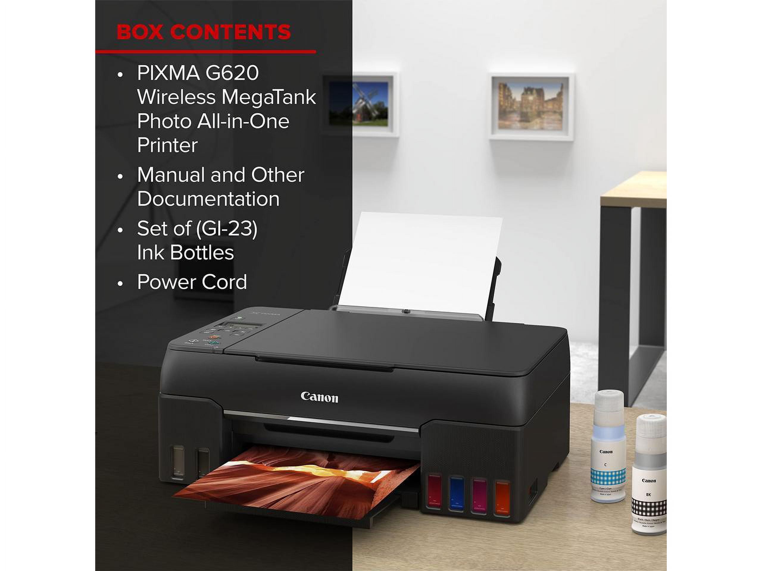 Canon PIXMA G620 PIXMA MegaTank Wireless All-In-One Inkjet Photo Printer - Black