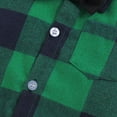 thumbnail image 5 of Infant Baby Boys Clothes Baby Boys One-piece Romper Bodysuit 9-12 Months Infant Baby Boys Short Sleeve Lapel Plaid Romper Green, 5 of 7