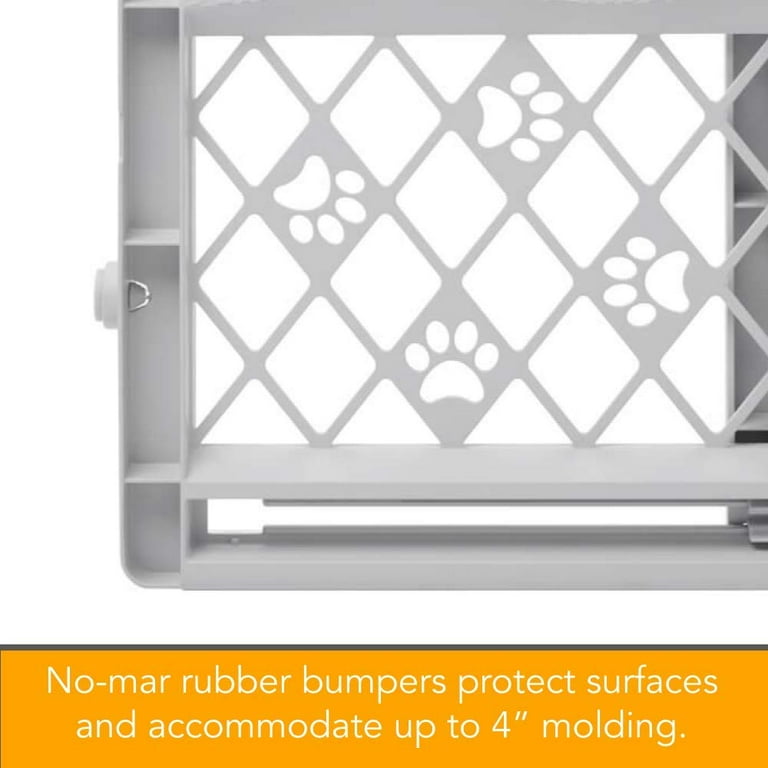 North States MyPet Paws 40 Portable Pet Gate Expands locks In place with no tools. Pressure Mount. Fits 26 42 wide 23 tall Light Gray Walmart