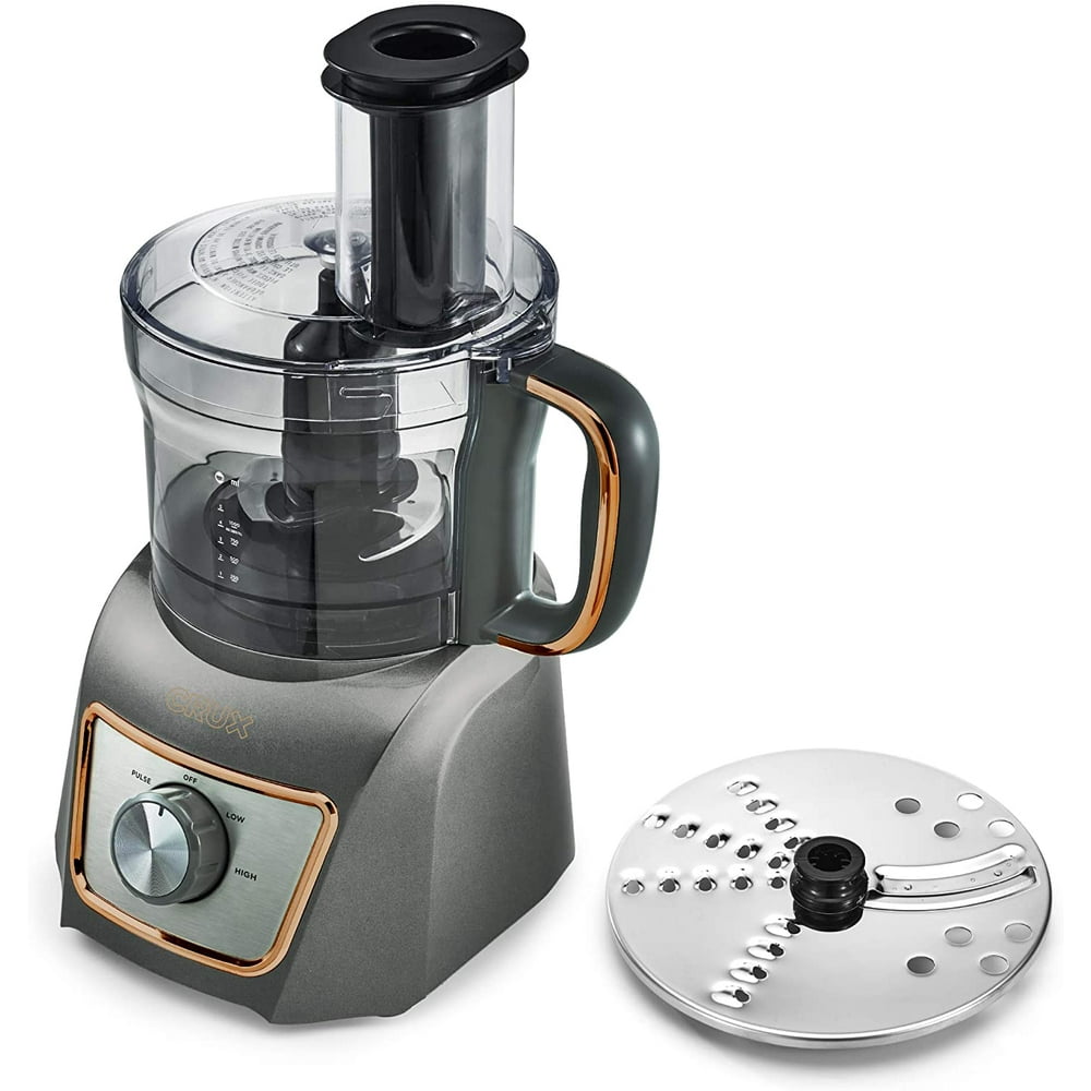 Crux Eight Cup Food Processor, 500 Watt Motor with Reversible Slicing
