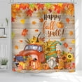 thumbnail image 5 of Fall Shower Curtain, Pumpkins Shower Curtain for Bathroom, Happy Fall Yall Harvest with Maple Leaves Waterproof Bath Curtain with Hooks for Home, 72x72 Inches, 5 of 5
