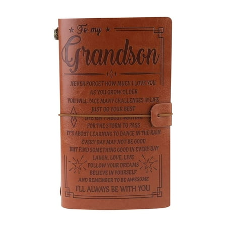 Vintage Faux Leather Notebook With Custom Engraving Premium Pages And Secure Strap For Gifts And Everyday Use，Gift Genuine Leather Bound Notepad for Travel Journal to Write D
