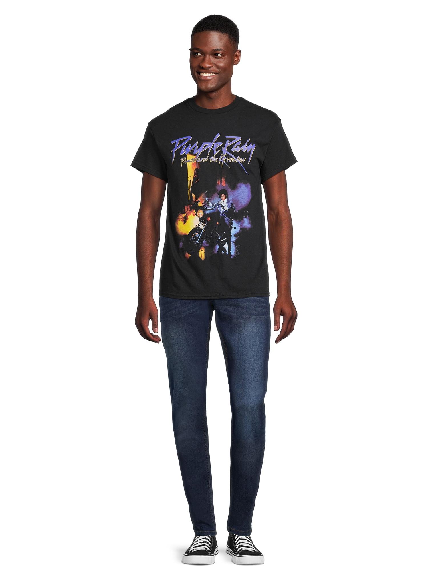 Prince Men's Purple Rain Graphic Tee with Short Sleeves, Sizes S