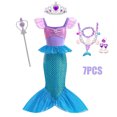 thumbnail image 3 of Vestido de disfraz de La Sirenita de Disney para niños, disfraz de Ariel para fiesta de carnaval, ropa para niños, vestido de cumpleaños de verano, 3 of 5