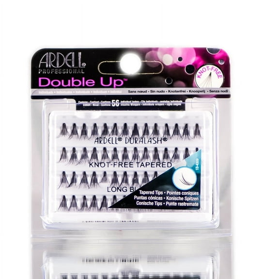 Long Black , Ardell Knot-Free Tapered Double Up Lashes , Hair Scalp Skin Body - Pack of 1 w/ SLEEK Teasing Comb