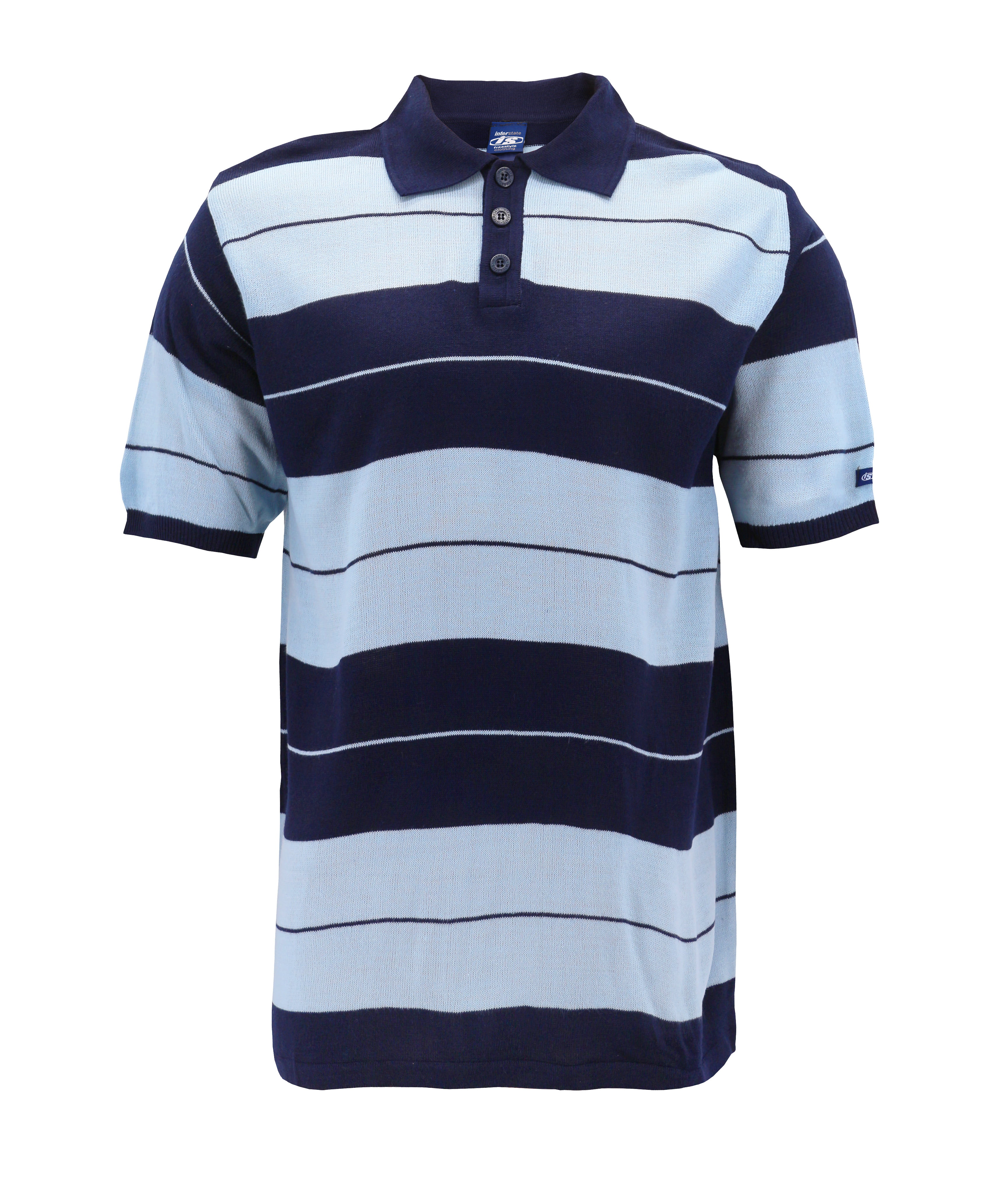 Men's Knitted Charlie Brown Striped Ribbed Short Sleeve Casual Polo ...