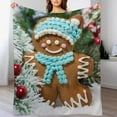 thumbnail image 2 of Christmas Gingerbread Man Flannel Fleece Throw Blanket Xmas Cookie 50x60 Inches Soft Blanket for Couch,Cozy,Warm,Lightweight, 2 of 6