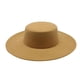 thumbnail image 1 of Minnieouse Sombrero de fieltro negro de moda para mujer, gorra Derby plana de ala ancha para iglesia, sombrero de copa suave de ajuste Universal, Sombreros Bronceado suave, 1 of 6