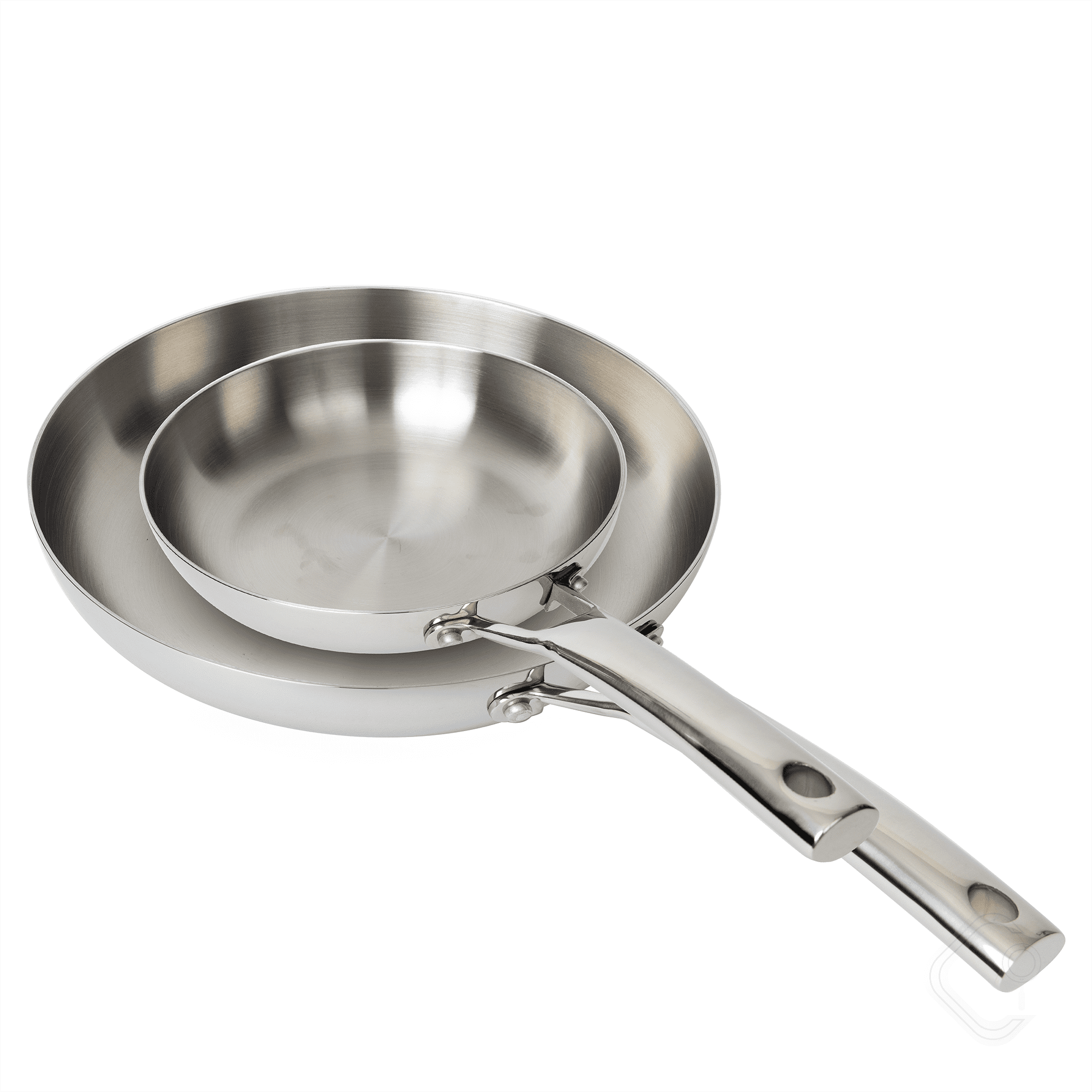 CoreClad 2PC Tri-Ply Stainless Steel Skillet Set, Induction Ready