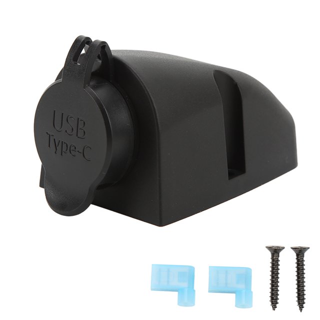 Adaptador de cargador de coche QC 3.0 PD 18 W Carga rápida Puerto doble USB Tipo C Toma de carga para motocicletas RV Yates