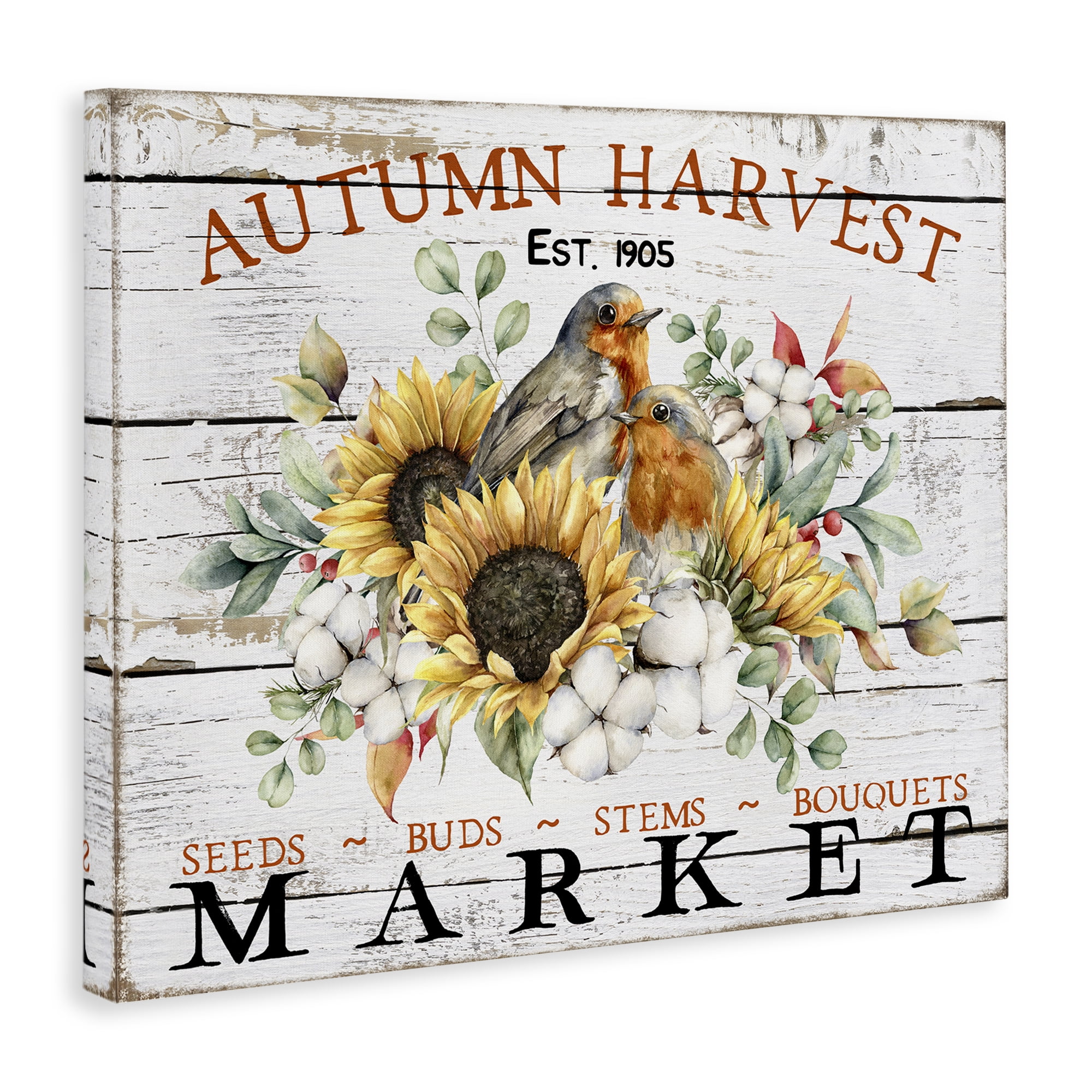 Stupell Industries Autumn Harvest Market Holiday Painting Gallery Wrapped Canvas Art Prints Wall Art, 20 x 16