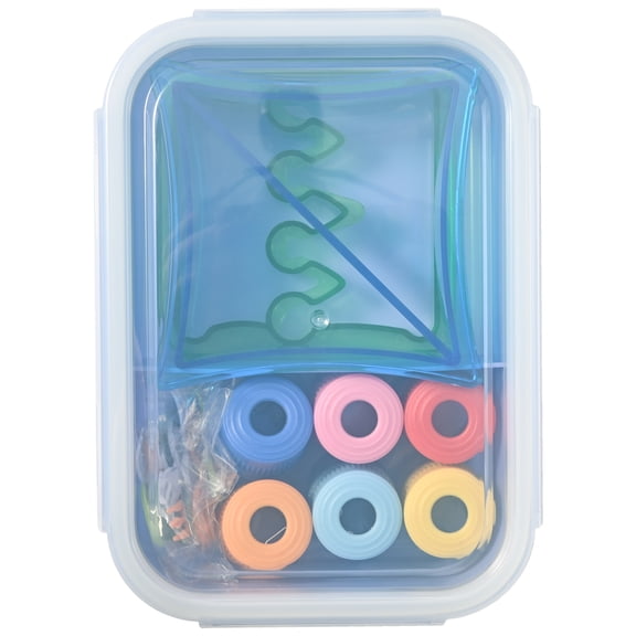 Cook with Color 20-Piece Kids Plastic Bento Box Lunch Container Set with Sandwich Cutters, Train