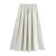 thumbnail image 3 of HH TRAF Faldas elegantes de verano para mujer, con cintura elástica, bolsillos, dobladillo ancho, lisas, plisadas, hasta el tobillo, para calle alta, 3 of 5