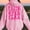 Pink, variant on Women's Hooded Sweatshirt With Slogan Print And Kangaroo Pocket FAITH OVER FEAR PSALM