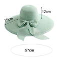 thumbnail image 6 of Dujiujun Sun Hat Floppy Big Brim Sweat Absorbing Soft Knitted UV Protection Solid Color Folding Ribbon Bowknot Summer Straw Cap for Beach, 6 of 8