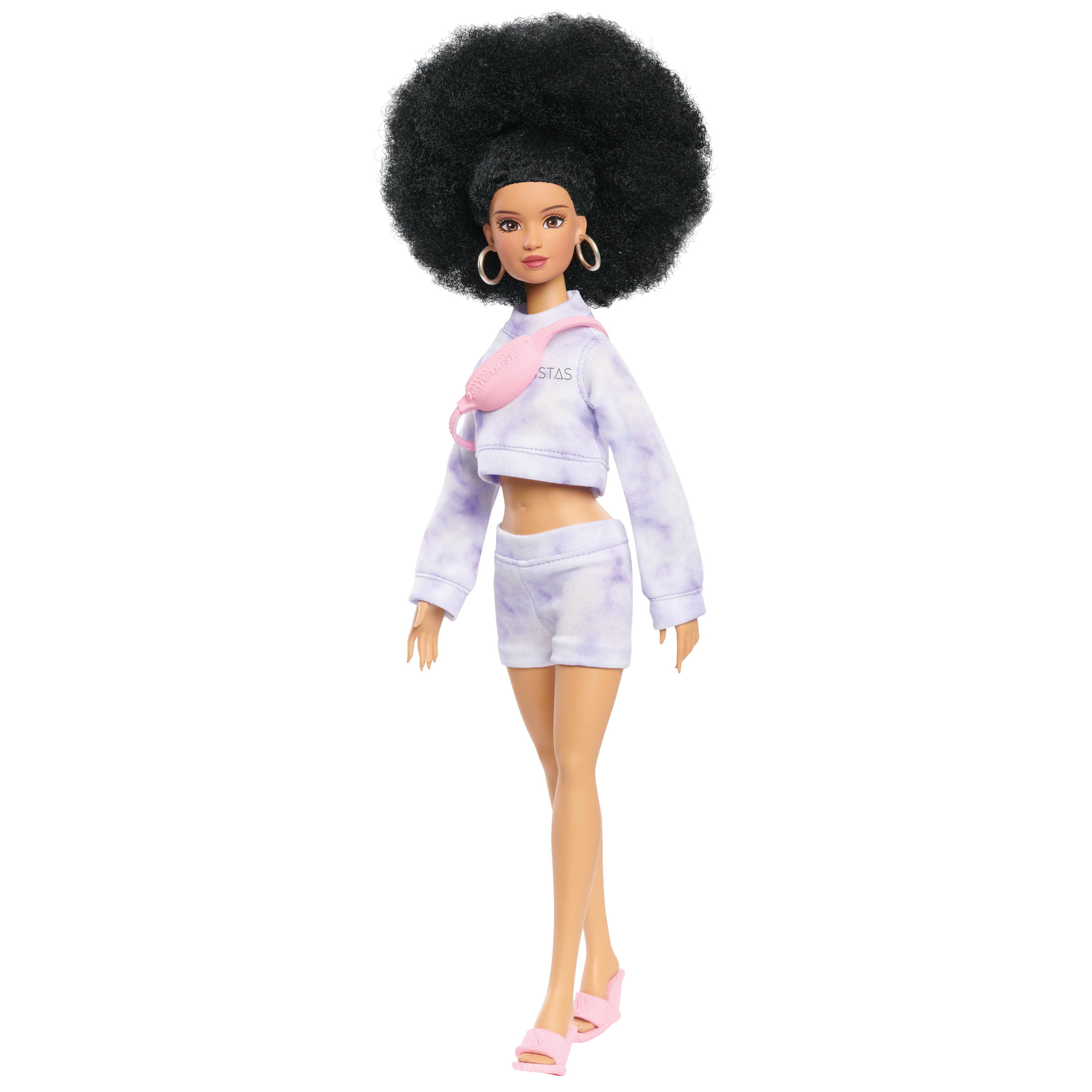 Naturalistas Pixie Puff Collection 11-inch Penny Fashion Doll and Accessories with 4C Textured Hair and Light Brown Skin Tone