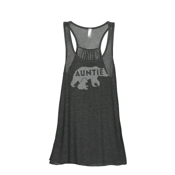 Thread Tank Auntie Bear Women's Fashion Sleeveless Flowy Racerback Tank Top Charcoal X-Large