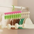 thumbnail image 3 of Bxaolu Clothes Hanger 2 Pack with 9 Clips, Clothes Drying Racks for Drying Socks Bras Underwears Clothes, Hats Scarfs Towels Pants and Gloves, Green, 3 of 8