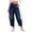 Drawstring-Blue, variant on Hvogkswy Jeans for Women Solid Elastic Waist Straight Leg Jeans Loose Pull On Work Casual Stretchy Denim Pants with Pockets