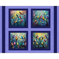 Feathered Friends Pillow Panel Cotton Fabric