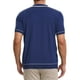 thumbnail image 3 of Camisa de punto de hombre TATT 21, con botones, de manga corta, ligera, casual, para el verano, polo de punto, XL, azul oscuro, 3 of 6