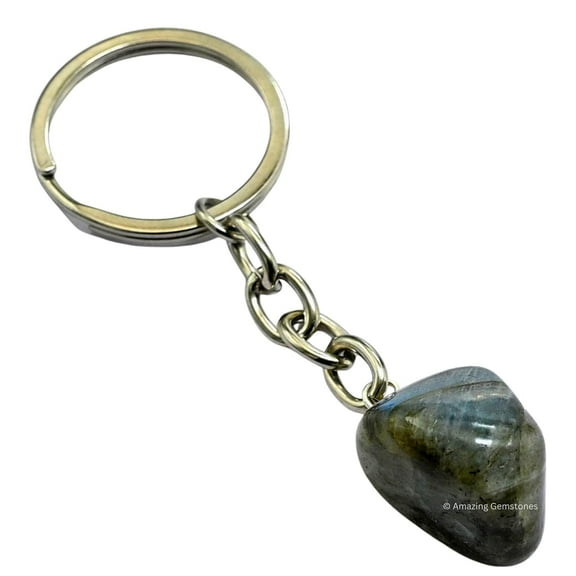 Labradorite Crystal Car Key Holder, Tumbled Crystal Keychain
