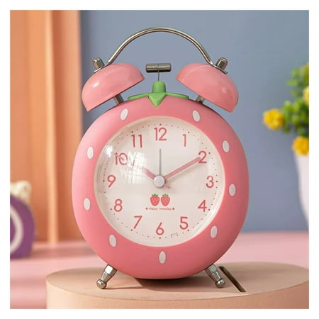 Alarm Clock Double Bell Home Desktop Alarm Clock Desk Table Analog Clock Silent with Night Light