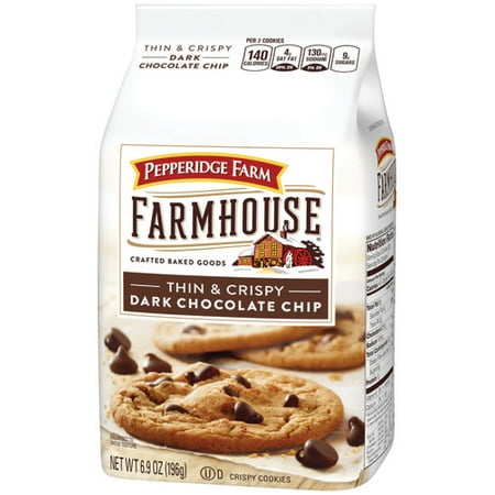 (3 Pack) Pepperidge Farm Farmhouse Thin & Crispy Dark Chocolate Chip Cookies, 6.9 oz. (Best Toll House Cookie Recipe)