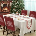 thumbnail image 4 of Merry Christmas Chair Back Covers Set of 6, Vintage Dark Red Wood Grain Frame Stretch Dining Chair Back Slipcovers Removable Seat Cover for Kitchen Restaurant Hotel Cafe, 4 of 9
