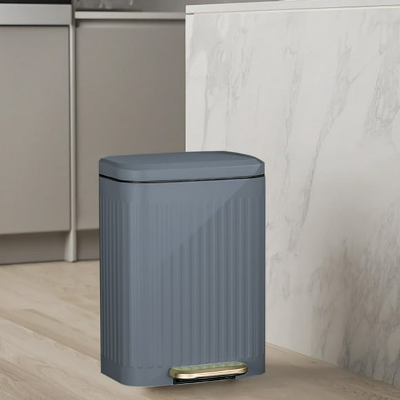 TopLLC Garbage Can, Trash Can, Household Trash Can Flushless Plastic Bin With Lid Bathroom Trash Can With Lid Odorless Trash Can Mute Noise Reduction Foot Pedal Design Household garbage cans