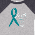 thumbnail image 4 of Inktastic Faith Over Fear Ovarian Cancer Awareness with Teal Ribbon Boys or Girls Baby Bodysuit, 4 of 5