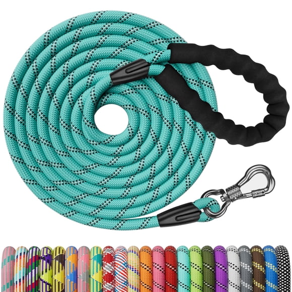 Correa para perro NTR resistente, grande, reflectante de 15 m con mango acolchado