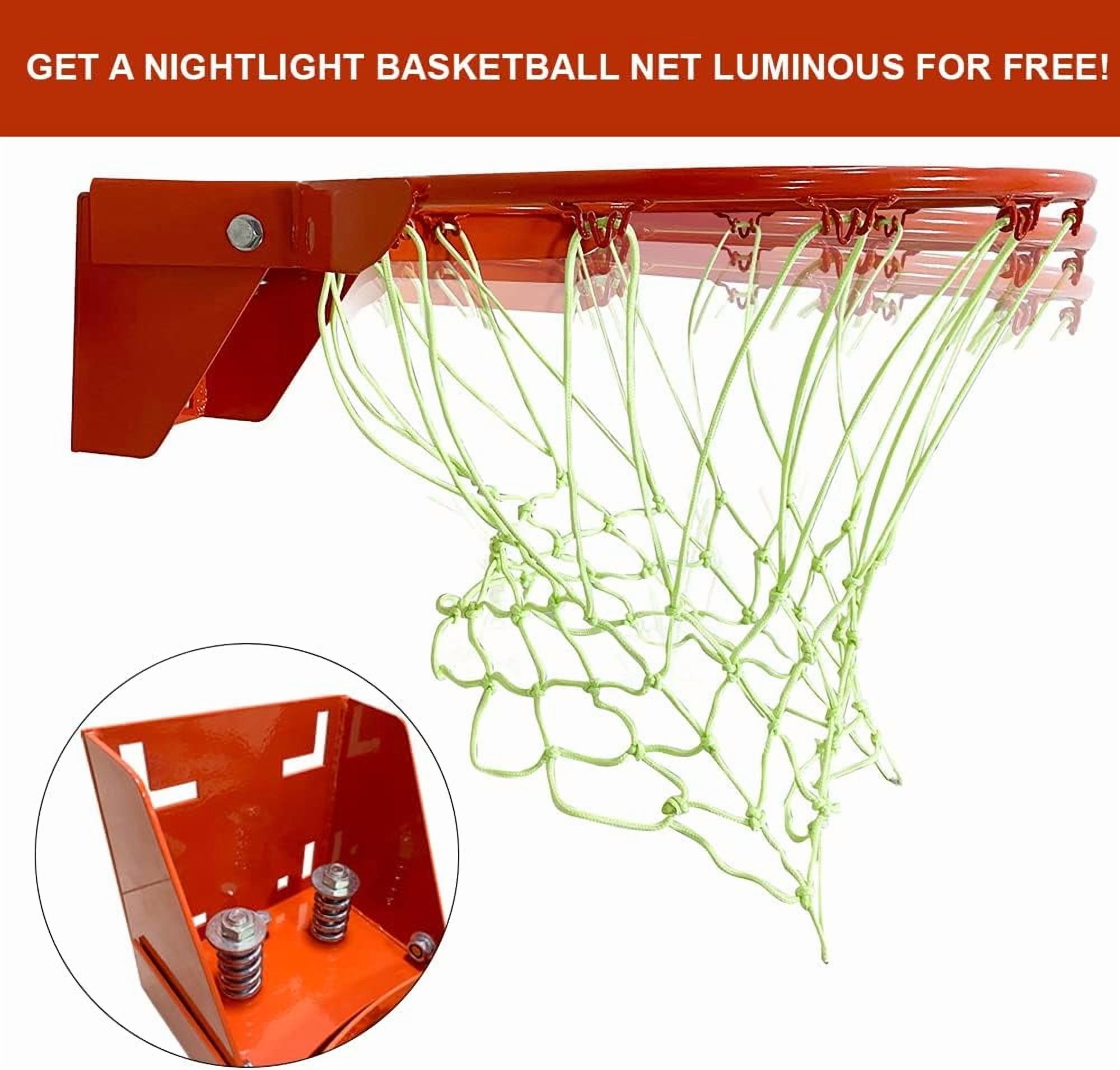 Reinforced Heavy Duty Breakaway Wall Mounted Basketball Rim,18 inch Standard Double Spring Flex Rim Goal Replacement for Indoor Outdoor Walls