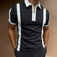 thumbnail image 2 of Polo Shirts For Men Summer Striped Print Turn Down Collar Short Sleeve Tops, 2 of 4
