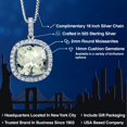 thumbnail image 2 of Gem Stone King 925 Sterling Silver Pendant with Chain Prasiolite Moissanite (11.25 Cttw), 2 of 6