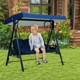 thumbnail image 2 of Swing Canopy Replacement Top for Outdoor Patio Swing 3 Seat 210D Thickened Waterproof Seat Cover without Stand （BU1 Canopy&Seat Cover）, 2 of 6