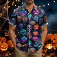 thumbnail image 2 of WOLIAUO Halloween Shirts Halloween Costumes Vintage Horror Shirt for Men Skeleton Graphic Tees for Adult 2026 Holiday Fall Spooky Season XL Blue, 2 of 8