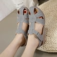 thumbnail image 3 of FAMITION Wedge Sandals for Women Comfortable Closed Toe Sandals Casual Summer Ankle Strap Platform Heel Sandals Dressy Shoes Grey Size 10, 3 of 7