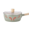 thumbnail image 2 of Cookin IH Induction Ceramic Sauce Pot with Wood Handle and Glass Lid 20cm (Green), 2 of 8