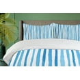 thumbnail image 4 of Ambesonne Harbour Stripe Duvet Cover Sets, Marine Cottage, 2-Queen, Violet Blue White, 4 of 7