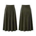 thumbnail image 5 of Ihhxva Women's Corduroy Midi Skirt, High Waist Pleated A-Line Skirt with Elastic Waist and Side Pockets for Casual Wear S - 3XL, 5 of 9