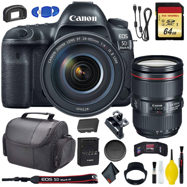 Canon EOS 5D Mark IV DSLR Camera with 24-105mm F/4L II Lens (International Model) Standard Bundle(International Model)