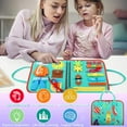 thumbnail image 4 of Toddler Busy Board Basic Life Skills Learning Early Educational Activity Board for Fine Motor Skills Interactive Sensory Montessori Board Gift for Kids Aged 1+, 4 of 9