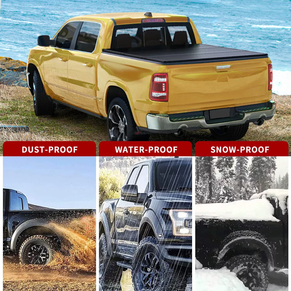 RVNI 5.2FT Hard Tonneau Cover Tri-Fold For 2015-2023 2024 Chevy Colorado GMC Canyon Truck