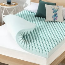 Mellow 4" Cooling Gel Egg Crate Memory Foam Mattress Topper, Short Queen