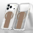 thumbnail image 2 of ELEHOLD Transparent Phone Case For iPhone 17 Pro Max, Slim Wrist Strap Invisible Kickstand Mag-Safe Magnetic Charging Drop Protection Shockproof Clear Phoen Case ,Brown, 2 of 8