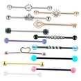 thumbnail image 1 of Pendientes industriales Fernando Piercing Cuerpo Pendientes 13x14 38mm acero inoxidable, 1 of 7