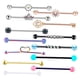 thumbnail image 1 of Pendientes de barra industriales Piercings de andamio de material acero inoxidable Barra de joyería de perforación industrial para hombres y mujeres Hugo Piercing Cuerpo Pendientes, 1 of 7