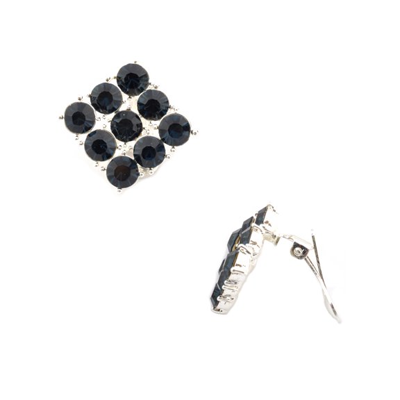 Wedding Earrings Silver Plating Montana Stone Clip On Earring